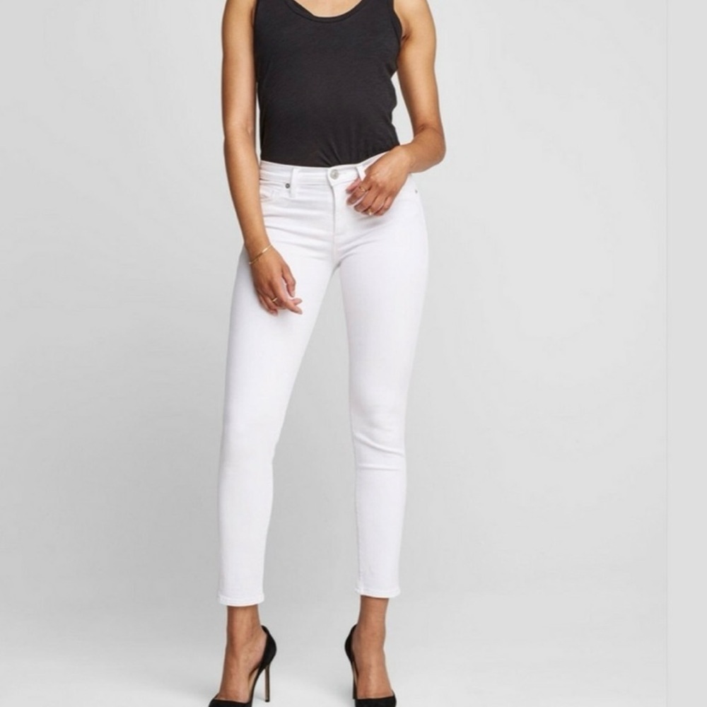NWT Hudson Nico Mid Rise Super Skinny Jeans White Size 28 Stretch Denim